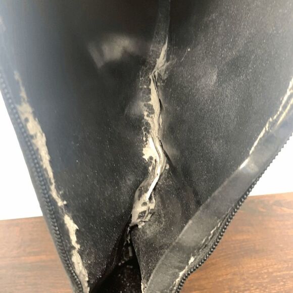 Nine West Leather Almond Toe Zipper Closure Wedge Heeled Boots Black Size 6.5 - Picture 2 of 15